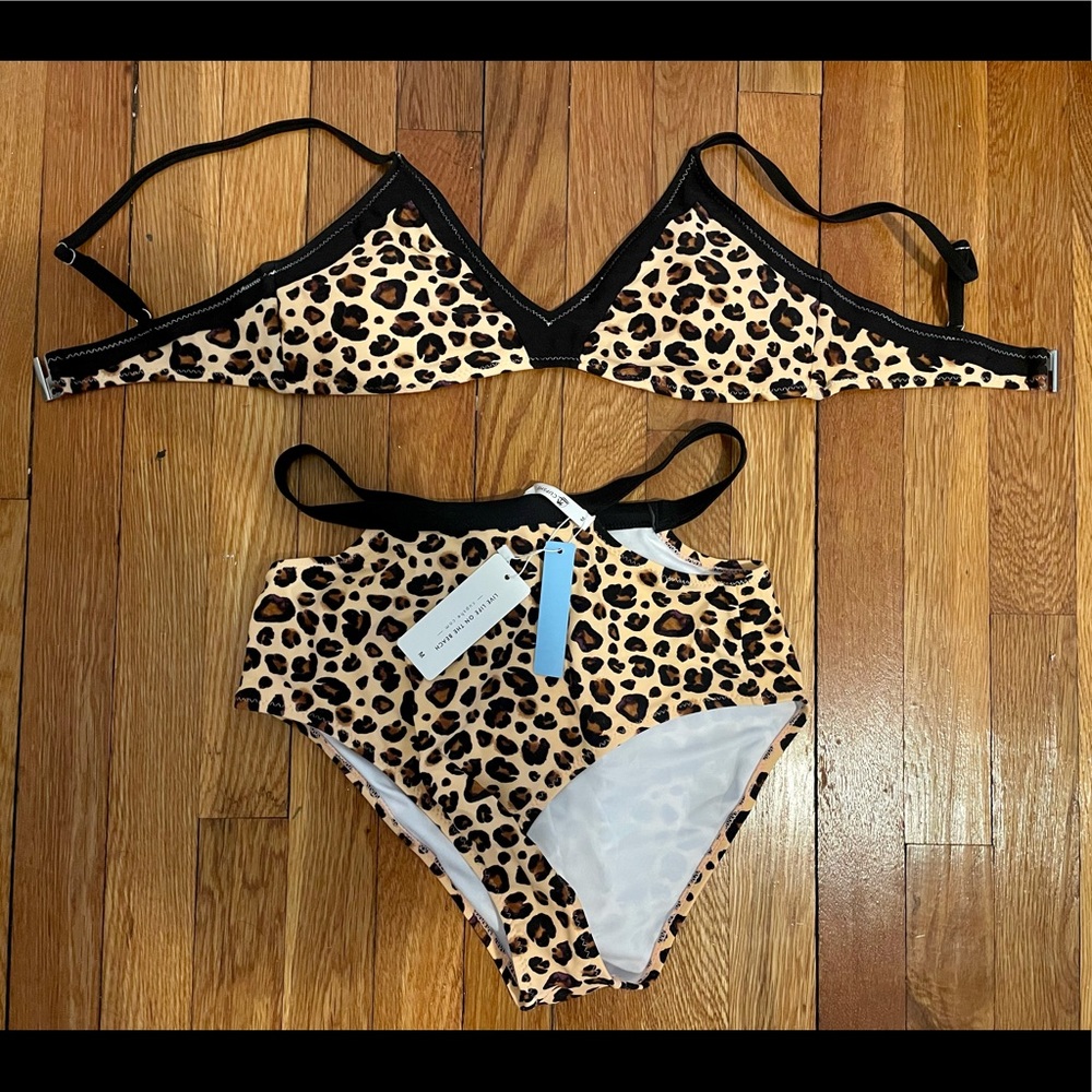 Cupshe Leopard Print High Waisted Bikini